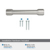 Amerock, Faircrest, 3 3/4" (96mm) Straight Pull, Satin Nickel - mounting hardware Amerock, Faircrest, 3 3/4" (96mm) Straight Pull, Satin Nickel - mounting hardware