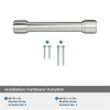 Amerock, Faircrest, 3 3/4" (96mm) Straight Pull, Polished Nickel - mounting hardware Amerock, Faircrest, 3 3/4" (96mm) Straight Pull, Polished Nickel - mounting hardware