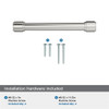 Amerock, Faircrest, 5 1/16" (128mm) Straight Pull, Polished Nickel - mounting hardware