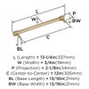 Amerock, Faraday, 12" (305mm) Straight Appliance Pull, Golden Champagne - technical