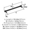 Amerock, Faraday, 12" (305mm) Straight Appliance Pull, Matte Black - technical