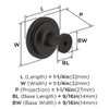 Amerock, Faraday, 1 1/4" (32mm) Round Knob, Oil Rubbed Bronze - technical Amerock, Faraday, 1 1/4" (32mm) Round Knob, Oil Rubbed Bronze - technical