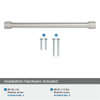 Amerock, Faraday, 8 13/16" (224mm) Straight Pull, Satin Nickel - mounting hardware Amerock, Faraday, 8 13/16" (224mm) Straight Pull, Satin Nickel - mounting hardware
