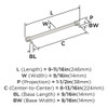 Amerock, Faraday, 8 13/16" (224mm) Straight Pull, Satin Nickel - technical Amerock, Faraday, 8 13/16" (224mm) Straight Pull, Satin Nickel - technical