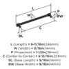 Amerock, Faraday, 8 13/16" (224mm) Straight Pull, Matte Black - technical