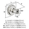 Amerock, Farewind, 1 1/4" (32mm) Round Knob, Polished Nickel - technical Amerock, Farewind, 1 1/4" (32mm) Round Knob, Polished Nickel - technical