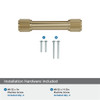 Amerock, Farewind, 3" (76mm) Straight Pull, Golden Champagne - mounting hardware Amerock, Farewind, 3" (76mm) Straight Pull, Golden Champagne - mounting hardware
