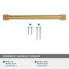 Amerock, Farewind, 7 9/16" (192mm) Straight Pull, Champagne Bronze - mounting hardware Amerock, Farewind, 7 9/16" (192mm) Straight Pull, Champagne Bronze - mounting hardware