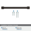 Amerock, Farewind, 7 9/16" (192mm) Straight Pull, Oil Rubbed Bronze - mounting hardware Amerock, Farewind, 7 9/16" (192mm) Straight Pull, Oil Rubbed Bronze - mounting hardware