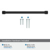 Amerock, Farewind, 10 1/16" (256mm) Straight Pull, Matte Black - mounting hardware
