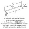 Amerock, Farewind, 12 5/8" (320mm) Straight Pull, Polished Nickel - technical Amerock, Farewind, 12 5/8" (320mm) Straight Pull, Polished Nickel - technical
