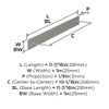 Amerock, Ladera, 10 1/16" (256mm) Pull Backplate, Satin Nickel - technical Amerock, Ladera, 10 1/16" (256mm) Pull Backplate, Satin Nickel - technical