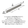 Amerock, Ladera, 12 5/8" (320mm) Pull Backplate, Satin Nickel - technical Amerock, Ladera, 12 5/8" (320mm) Pull Backplate, Satin Nickel - technical
