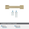 Amerock, Lintel, 3" (76mm) Straight Pull, Golden Champagne - mounting hardware Amerock, Lintel, 3" (76mm) Straight Pull, Golden Champagne - mounting hardware