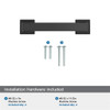 Amerock, Lintel, 3" (76mm) Straight Pull, Matte Black - mounting hardware