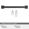 Amerock, Lintel, 6 5/16" (160mm) Straight Pull, Matte Black - mounting hardware