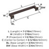 Amerock, Lintel, 6 5/16" (160mm) Straight Pull, Oil Rubbed Bronze - technical