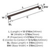 Amerock, Lintel, 12 5/8" (320mm) Straight Pull, Oil Rubbed Bronze - technical