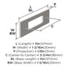 Amerock, Medora, 3 3/4" (96mm) Pull Backplate, Satin Nickel - technical