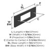 Amerock, Medora, 3 3/4" (96mm) Pull Backplate, Matte Black - technical