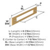Amerock, Medora, 7 9/16" (192mm) Pull Backplate, Champagne Bronze - technical