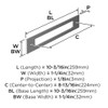 Amerock, Medora, 8 13/16" (224mm) Pull Backplate, Polished Chrome - technical