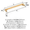 Amerock, Merced, 12" (305mm) Straight Appliance Pull, Champagne Bronze - technical
