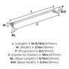 Amerock, Merced, 18" Straight Appliance Pull, Polished Chrome - technical Amerock, Merced, 18" Straight Appliance Pull, Polished Chrome - technical