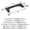 Amerock, Merced, 3 3/4" (96mm) Straight Pull, Oil Rubbed Bronze - technical