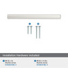 Amerock, Merced, 5 1/16" (128mm) Straight Pull, Polished Nickel - mounting hardware Amerock, Merced, 5 1/16" (128mm) Straight Pull, Polished Nickel - mounting hardware