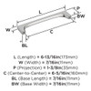 Amerock, Merced, 6 5/16" (160mm) Straight Pull, Polished Chrome - technical