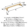 Amerock, Merced, 6 5/16" (160mm) Straight Pull, Golden Champagne - technical