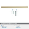 Amerock, Merced, 8 13/16" (224mm) Straight Pull, Golden Champagne - mounting hardware Amerock, Merced, 8 13/16" (224mm) Straight Pull, Golden Champagne - mounting hardware