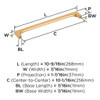 Amerock, Merced, 10 1/16" (256mm) Straight Pull, Champagne Bronze - technical Amerock, Merced, 10 1/16" (256mm) Straight Pull, Champagne Bronze - technical