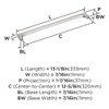 Amerock, Merced, 12 5/8" (320mm) Straight Pull, Polished Nickel - technical Amerock, Merced, 12 5/8" (320mm) Straight Pull, Polished Nickel - technical