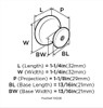 Amerock, Stainless Steel, 1 1/4" (32mm)  Round Knob, Stainless Steel - technical back