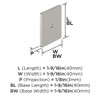 Amerock, Thoreau, 1 9/16" Knob Backplate Satin Nickel - technical Amerock, Thoreau, 1 9/16" Knob Backplate Satin Nickel - technical