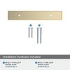 Amerock, Thoreau, 3 3/4" (96mm) Pull Backplate, Golden Champagne - mounting hardware Amerock, Thoreau, 3 3/4" (96mm) Pull Backplate, Golden Champagne - mounting hardware