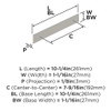 Amerock, Thoreau, 7 9/16" (192mm) Pull Backplate, Satin Nickel - technical Amerock, Thoreau, 7 9/16" (192mm) Pull Backplate, Satin Nickel - technical