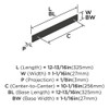 Amerock, Thoreau, 10 1/16" (256mm) Pull Backplate, Matte Black - technical Amerock, Thoreau, 10 1/16" (256mm) Pull Backplate, Matte Black - technical