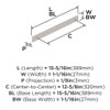 Amerock, Thoreau, 12 5/8" (320mm) Pull Backplate, Polished Nickel - technical Amerock, Thoreau, 12 5/8" (320mm) Pull Backplate, Polished Nickel - technical