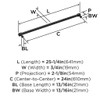 Amerock, Fairfax, 24" Straight Appliance Pull, Matte Black - technical Amerock, Fairfax, 24" Straight Appliance Pull, Matte Black - technical