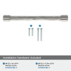 Amerock, Fairfax, 6 5/16" (160mm) Straight Pull, Satin Nickel - mounting hardware Amerock, Fairfax, 6 5/16" (160mm) Straight Pull, Satin Nickel - mounting hardware