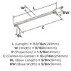 Amerock, Fairfax, 10 1/16" (256mm) Straight Pull, Polished Chrome - technical