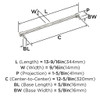 Amerock, Fairfax, 12 5/8" (320mm) Straight Pull, Polished Nickel - technical Amerock, Fairfax, 12 5/8" (320mm) Straight Pull, Polished Nickel - technical