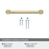 Amerock, Dupont Circle, 5 1/16" (128mm) Straight Pull, Golden Champagne - mounting hardware