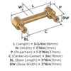 Amerock, Dupont Circle, 3" (76mm) Straight Pull, Champagne Bronze - technical