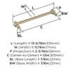 Amerock, Dupont Circle, 12" (305mm) Straight Appliance Pull, Golden Champagne - technical