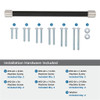 Amerock, Fairlane, 12" (305mm) Straight Pull, Black Leather with Satin Nickel - mounting hardware Amerock, Fairlane, 12" (305mm) Straight Pull, Black Leather with Satin Nickel - mounting hardware