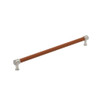 Amerock, Fairlane, 18" Straight Pull, Cognac Leather with Satin Nickel